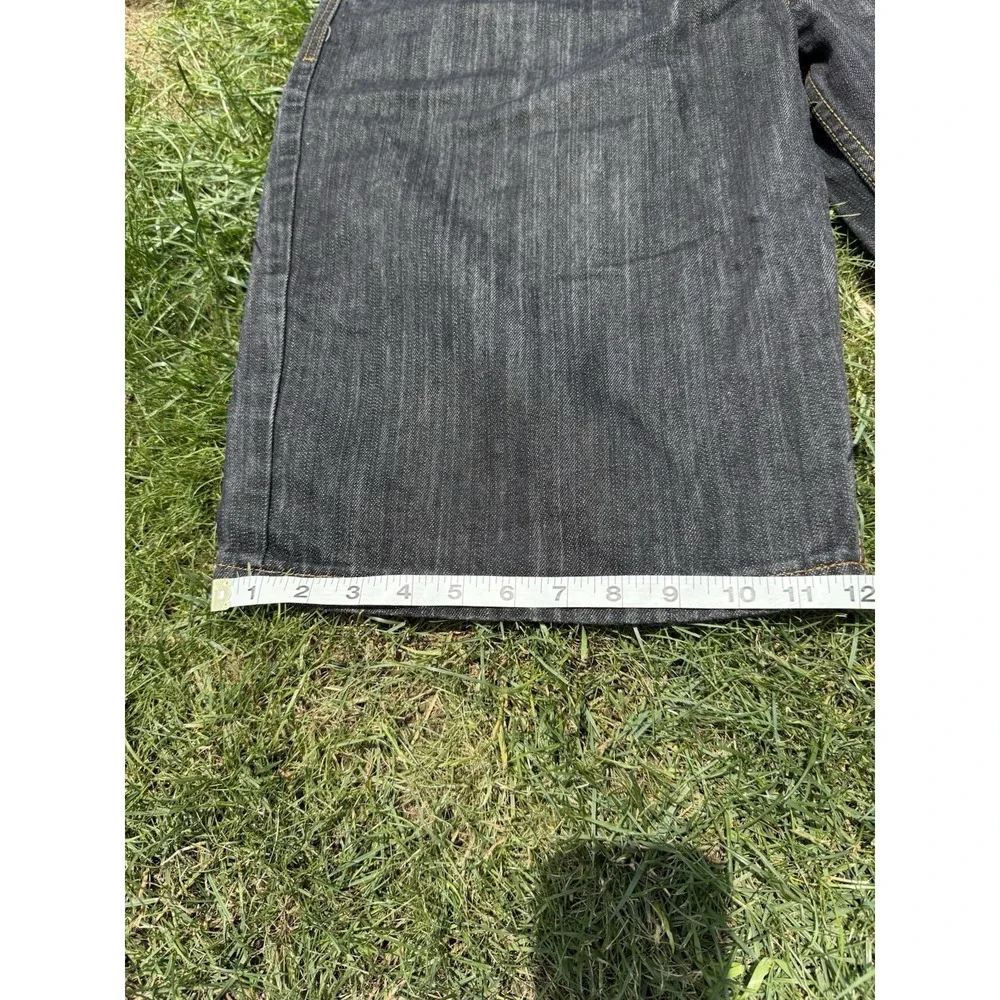 Vintage Y2K Rocawear Embroidered Wide Baggy Dark Denim‎ Jorts Mens Size 38